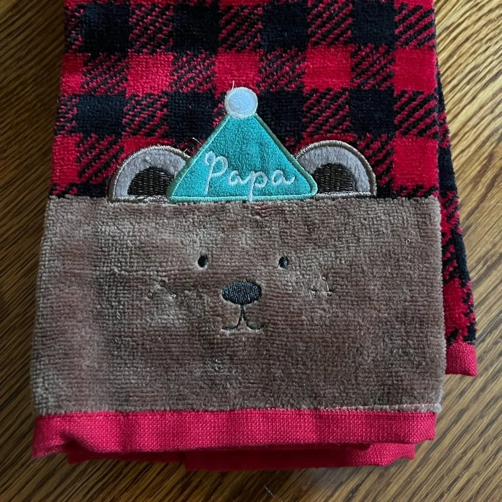 NWT St.Nicholas Square Mama Bear & Papa Bear Hand Towels